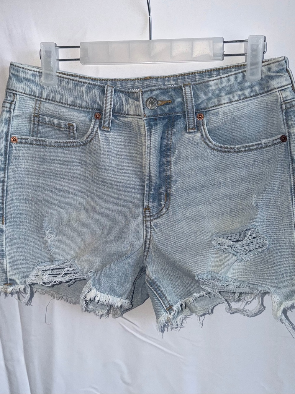 Old Navy Light Blue Distressed Denim Cutoff Shorts